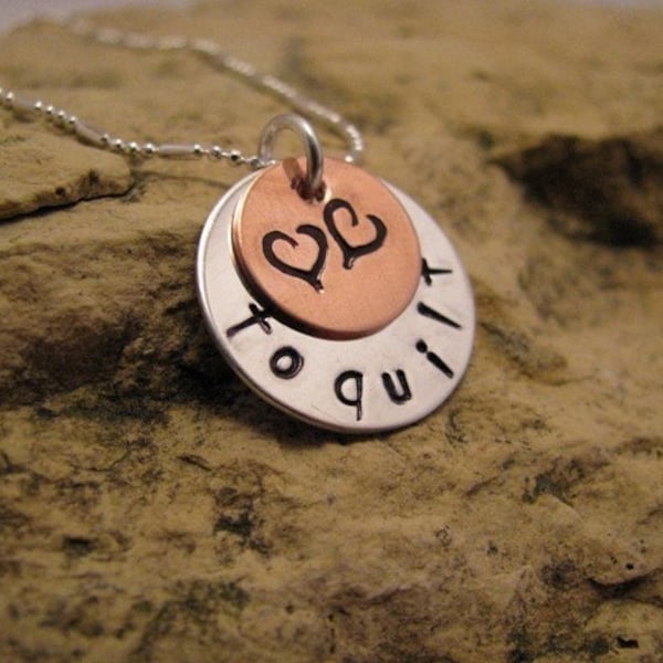 Love to... quilt - sterling silver quilter's charm