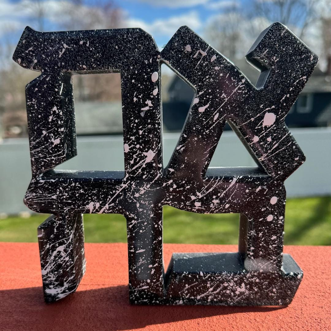Ahava, Customized Painted Resin Ahava, Drip Paint Resin Ahava, Splatter ...