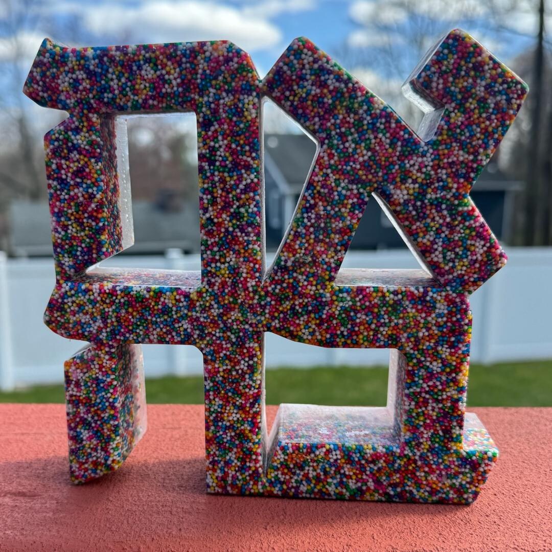 Custom Sprinkle Resin Ahava, Personalized Colorful Decoration - Etsy