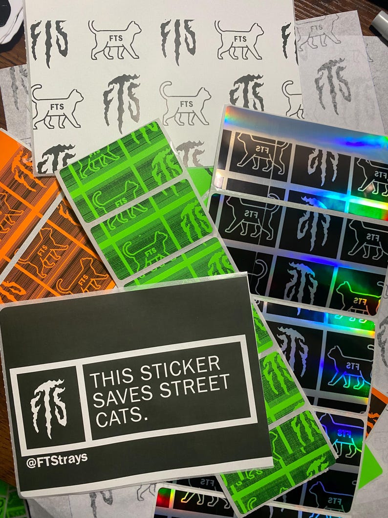 Hand Sticker Slapper FTS Blank Street Slapper Sticker Pack | Supports Stray Cat Rescue - Etsy