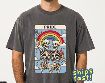 Pride tarot shirt – Comfort Colors® rainbow tee, mystical LGBTQ+ gift, tarot card equality top, colorful pride aesthetic t-shirt