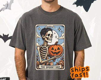 The Spooky Dad tarot shirt – Comfort Colors® Halloween tee, mystical dad gift, witchy tarot card top, pumpkin-patch fun t-shirt