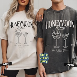 Mr and Mrs Shirts, Custom Couples Honeymoon Vacation Shirts, Just Married Shirt, Hubby Wifey Shirt, His and Hers Shirts, Honeymoon Vibes Tee