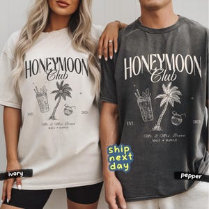 Just Married couples matching shirts – Custom honeymoon tees, Mr and Mrs shirts, hubby wifey gift, his and hers honeymoon vibes