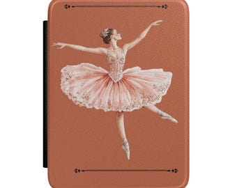 Pink Ballerina Illustration Kindle Case | Ballet Dancer eReader Cover