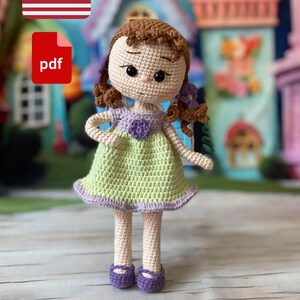 Crochet Doll Pattern, Hazel Doll pattern, Amigurumi Doll Patterns, PDF in English, amigurumi crochet doll pattern, cute doll pattern