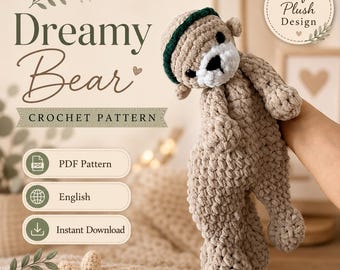 Otter Crochet Pattern, Low Sew Amigurumi PDF, Baby Lovey Snuggler Plush Tutorial, Baby Shower Gift
