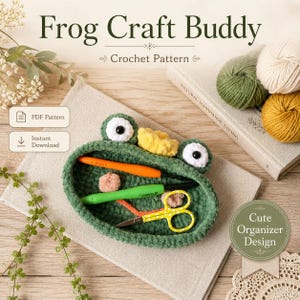 Haakpatroon kikkerbrilhouder | Amigurumi-lenzenvloeistofstandaard pdf | Leuke bureaudecoratie DIY