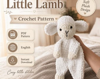 Crochet Sheep Pattern, Amigurumi Lamb PDF Tutorial, Beginner Plush Animal Pattern