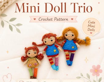 Mini Amigurumi Doll Pattern PDF | Tiny Crochet Figure Tutorial | 7cm Pocket Toy DIY | Keychain Gift