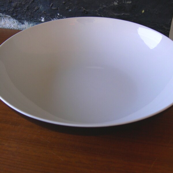 Mid century Serving Bowl Black Matte and White