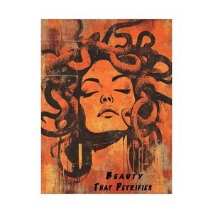 Medusa Wand-Kunst-Druck Schönheit, die Mythische versteinert Schlange Haar Frau Poster dunkel feminine macht Dekor Gothic griechischen Ästhetik Bild 5