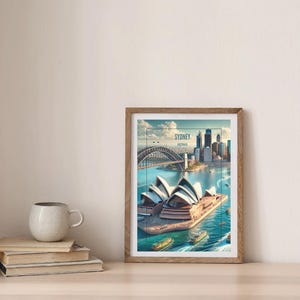 Sydney – Moderne Stadt Poster von Australiens Hafen, moderne Kunst, minimalistische Kunst, Stadt Poster, moderne Kunst, Wanddeko, Reiseposter