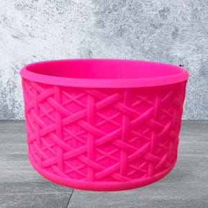 Silicone Tumbler Boot Cover, Hot Pink Weave 3D, Tumbler Accessories, Cup Accessory