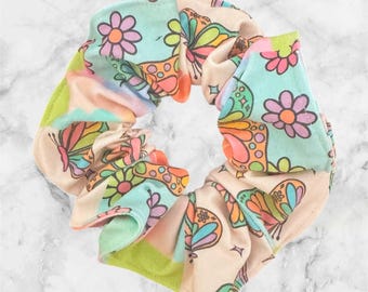Extra Large Scrunchie, Butterfly Patchwork Scrunchie, Jumbo Scrunchie, Handmade Hair Accessory, Girls Accessories, Bridesmaid Gift