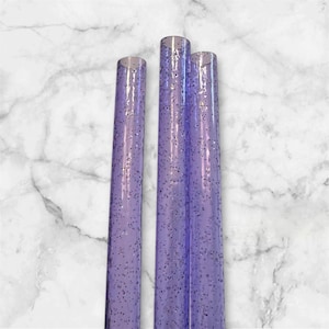 Purple Glitter Tumbler Straw, Glitter Straw, Tumbler Cup Accessories, Water Bottle Accesory, Reusable Plastic Straw for 40oz Tumbler