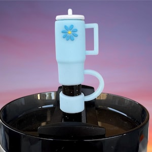 Straw Topper, Cute Blue Tumbler, Straw Cap, Drink Accessory, Straw Cover, 40 oz Tumbler Cup Accessories fits 10MM