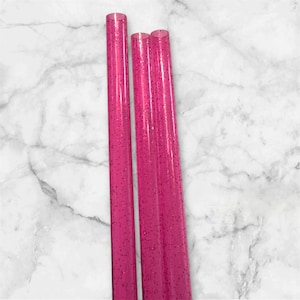 Hot Pink Glitter Tumbler Straw, Glitter Straw, Tumbler Cup Accessories, Water Bottle Accesory, Reusable Plastic Straw for 40oz Tumbler