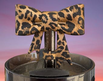 LARGE Metallic Leopard Coquette BOW Straw Topper, Girly Straw Cap, Drink Accessory, Straw Cover, 40 oz Tumbler Cup Accessories fits 10MM