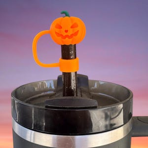 Straw Topper, Cute Halloween Pumpkin, Straw Cap, Drink Accessory, Straw Cover, 40 oz Tumbler Cup Accessories fits 10MM