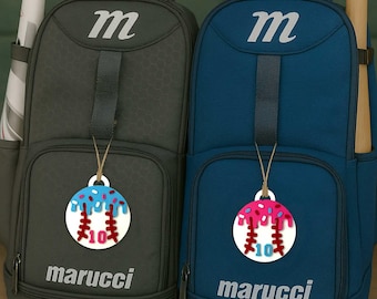 Personalized Baseball Ice Cream Drip Bag Tag, Custom Baseball Gift, Drip Baseball Bag Tag, Baseball Drip Charm, Baseball Gift
