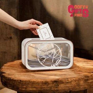 Cofrinho personalizado – Cofrinho personalizado para crianças, caixa de cartão de casamento, presente de chá de bebê, presente de primeiro aniversário, brinquedo de bebê Montessori