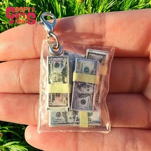 Mini Money Charm Portachiavi Portafoglio – Portachiavi da polso in acrilico, Portasoldi Portafortuna, Portachiavi staccabile e carino per la manifestazione