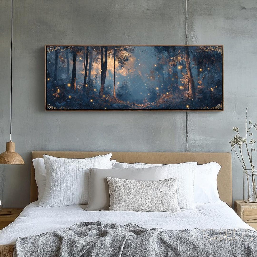 Enchanted Forest Firefly Framed Wall Art Magical Night Woodland Print ...