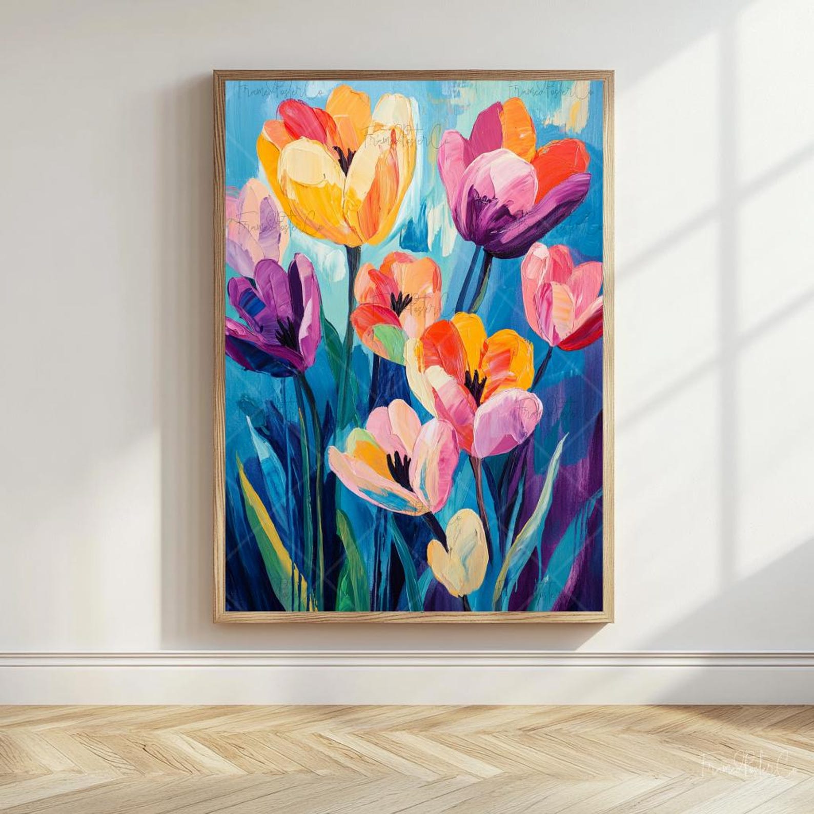 Tulips Painting Colorful Spring Flowers Print Nursery Wall Art Tulips ...