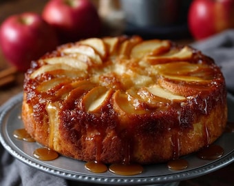 NAJLEPSZY PRZEPIS na odwrócony tort z karmelizowanymi jabłkami | Łatwy jesienny deser (do pobrania w formacie PDF)