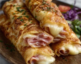 BEST RECIPE For Crispy Ham and Cheese Roll Ups Recipe PDF – Quick Lunch Idea – Party Appetizer – Instant Digital Download