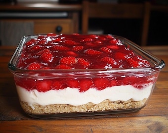 No Bake Strawberry Dessert Recipe PDF, Easy Strawberry Cream Cheesecake, Summer Potluck Dessert, Layered No Bake Treat, Instant Download