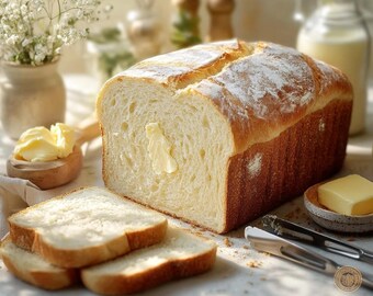 Ricetta per il pane da tramezzino in stile panetteria / Pane bianco fatto in casa facile (schema PDF)