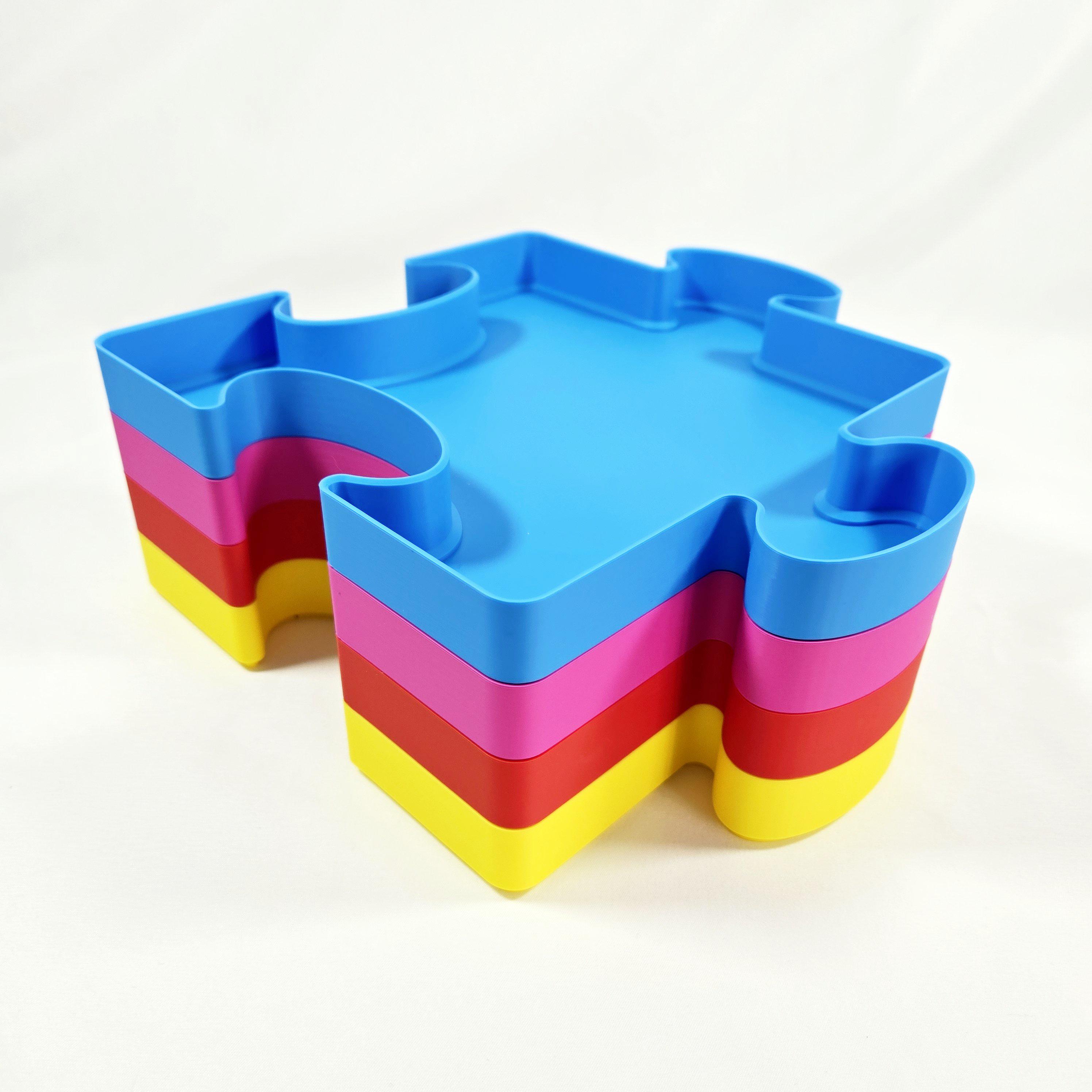 3D Print Puzzle Piece Organizer Stackable, Set of 4 Puzzle Trays, Puzzle Organizer, Puzzle ...