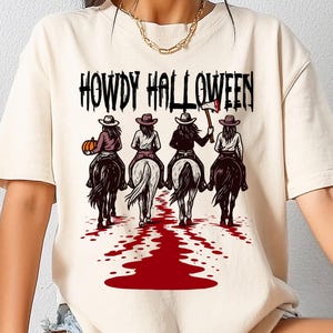 Howdy Halloween Shirt, Western Halloween Girls T-Shirt, Halloween Cowboy Shirt, Funny Cowgirl Halloween Shirt, Spooky Western Halloween Tee