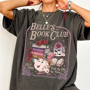 Belle's Book Club T-Shirt, Tale As Old As Time Belle’s Book Cafe Shirt, Belle Princess Book Tee, Book Lover Gift
