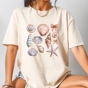 Seashell T-Shirt, Seashell Shirt, Beach Lover, Ocean Lover Gift, Seashell T-Shirt, Summer Vibes Tee, Summer Shirt, Summer Ocean T-Shirt