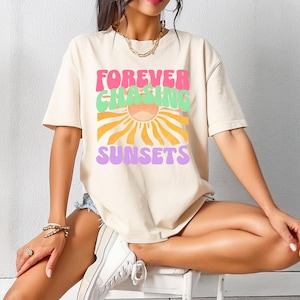 Retro Sunset Graphic Tee - Summer Vocation Shirt