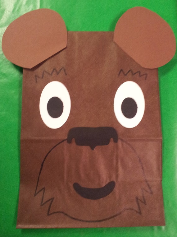 Bear Treat Sacks - Woodland Forest Hunter Wildlife National Park Theme Birthday Party Favor Goody Bags by jettabees on Etsy Il_570xn