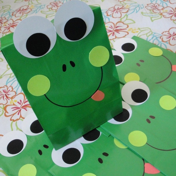 Frog Theme Birthday Party Favor Bags