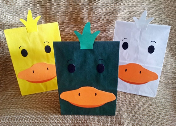 Duck Treat Sacks - Mallard Farm Barnyard Lake Wildlife Pond Woodland Hunting Easter Theme Birthday Party Favor Bags by jettabees on Etsy Il_570xn