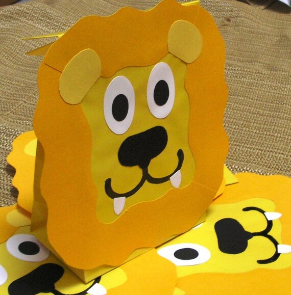 Lion Treat Sacks - Safari Jungle Zoo Theme Birthday Party Favor Goody Bags by jettabees on Etsy Il_570xn