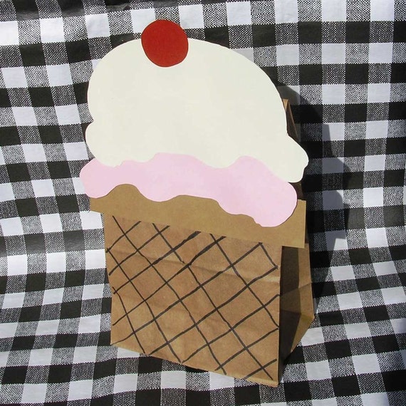 Ice Cream Parlor Theme Treat Sacks Birthday Party Favor Bags by jettabees on Etsy Il_570xn