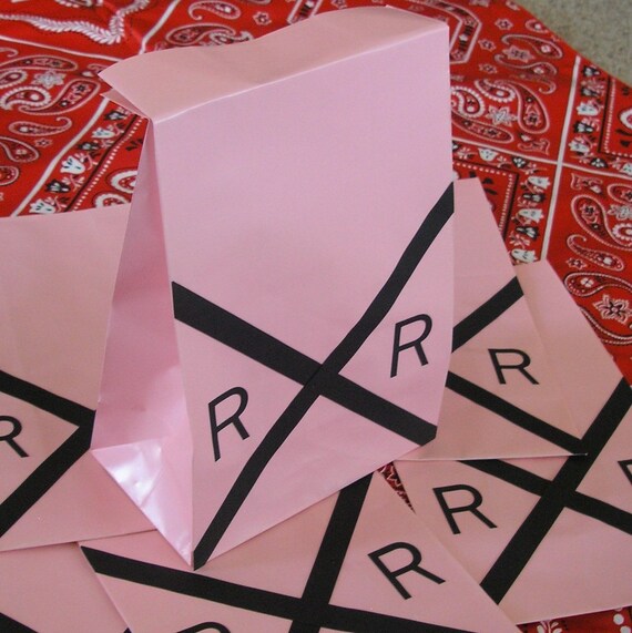 Pink Railroad Sign Birthday Party Favor Sacks Train Theme Valentines Goody Bags by jettabees on Etsy Il_570xn