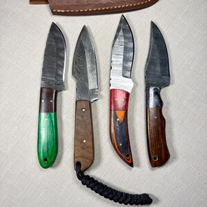 8 inch Damascus steel knife with sheath