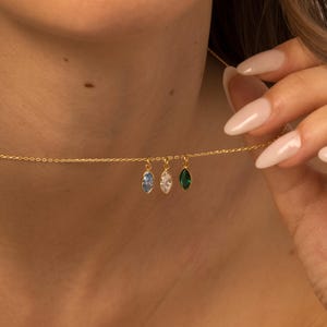 Personalized Birthstone Necklace, Multi Birthstone Necklace, Gold Family Necklace, Bridal Gift for Grandma, Mothers Day Gift for Her