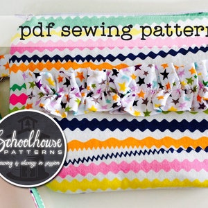 Ruffled Wristlet PDF sewing pattern use as a wallet or clutch has detachable strap INSTANT DOWNLOAD image 2