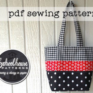 Patchwork Tote Bag PDF sewing pattern perfect for purse or diaper bag INSTANT DOWNLOAD image 3