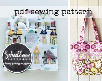 2 patterns 1 price - Easy Wallet & Patchwork Tote - Pdf sewing pattern bundle - INSTANT DOWNLOAD