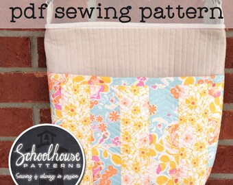 Quilted Crossbody Shoulder Bag - PDF sewing pattern - A quilt as you go patchwork purse - INSTANT DOWNLOAD